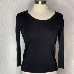 Joseph A. Black Basic Sweater Top Size Medium 3/4 Length Sleeves 90s